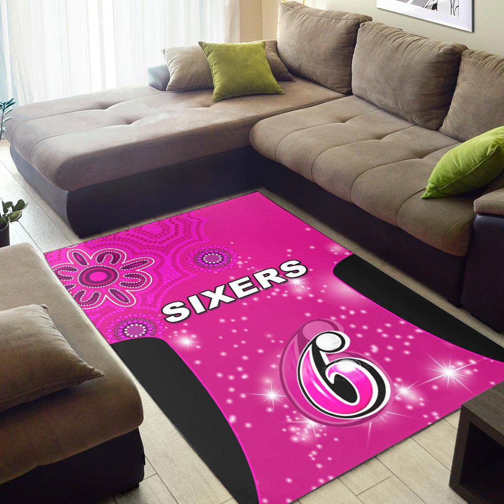 Sydney Sixers Area Rug Cricket Australia Aboriginal - Vibe Hoodie Shop