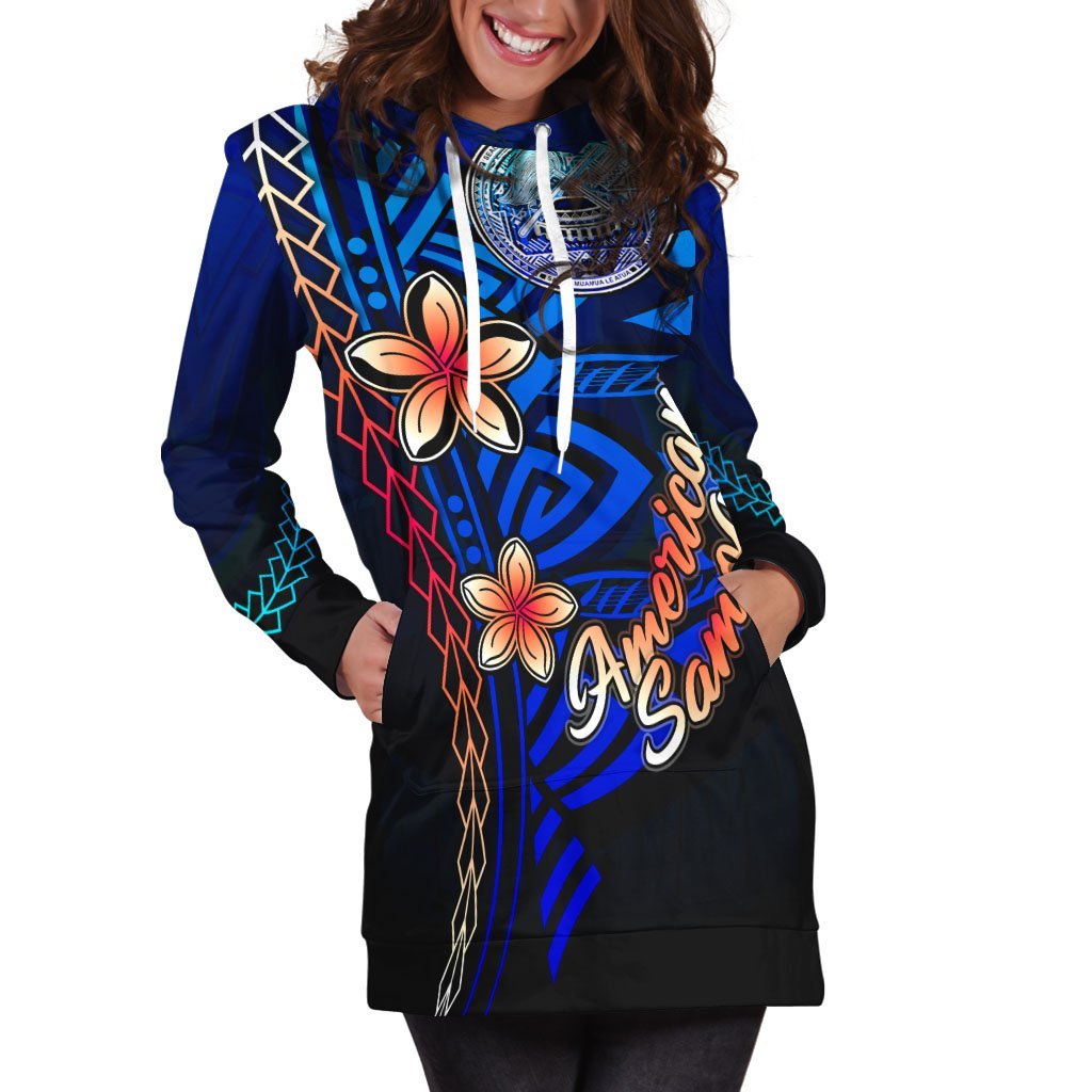 American Samoa Hoodie Dress - Vintage Tribal Mountain - Vibe Hoodie Shop