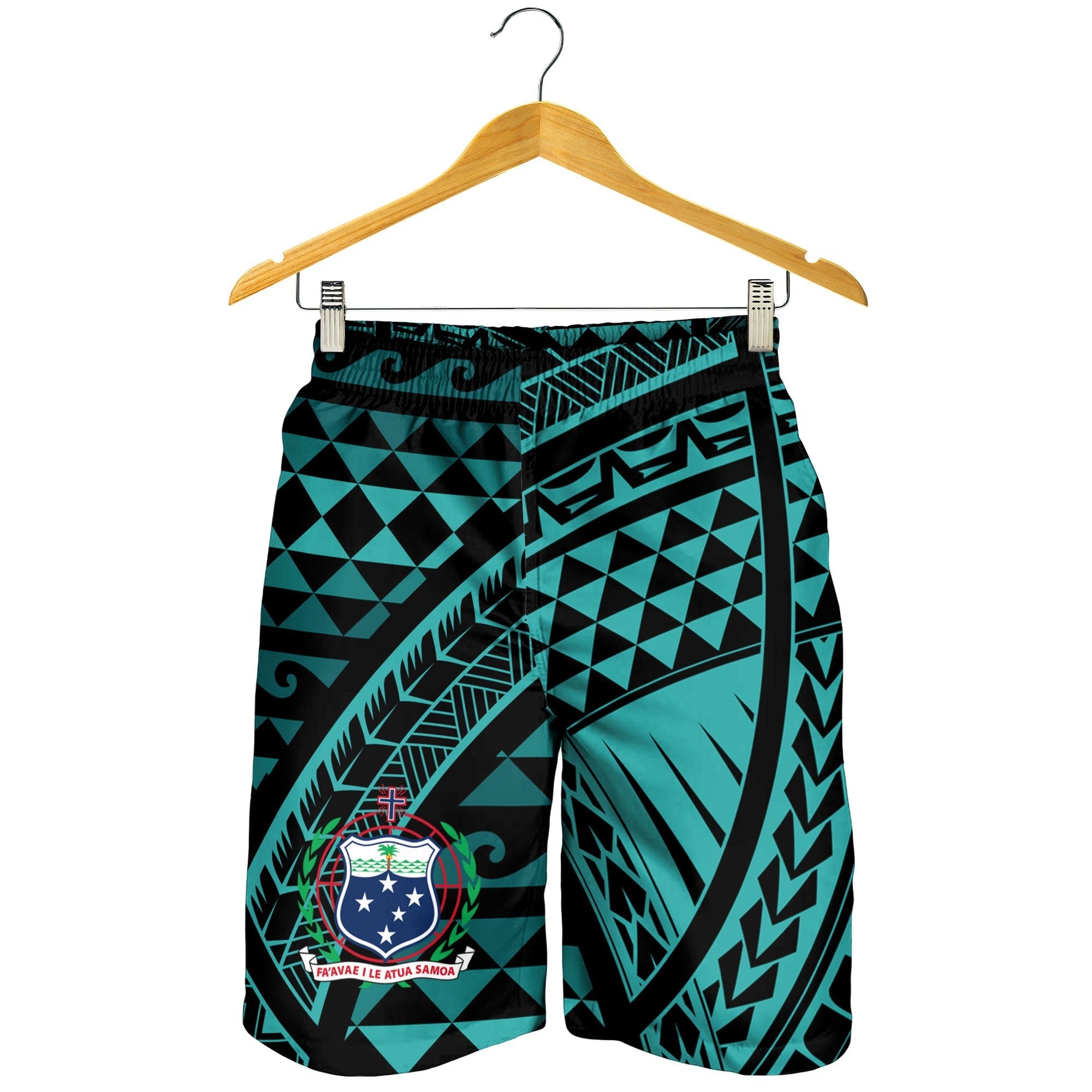 Samoa Men's Shorts - Tribal Seamless Pattern - Vibe Hoodie Shop