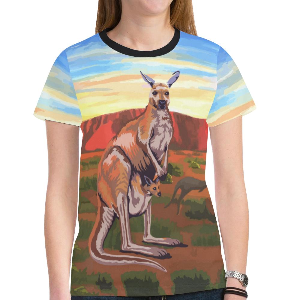 Australia T shirt - Kangaroo T shirt Uluru Landscape Art - Vibe Hoodie Shop