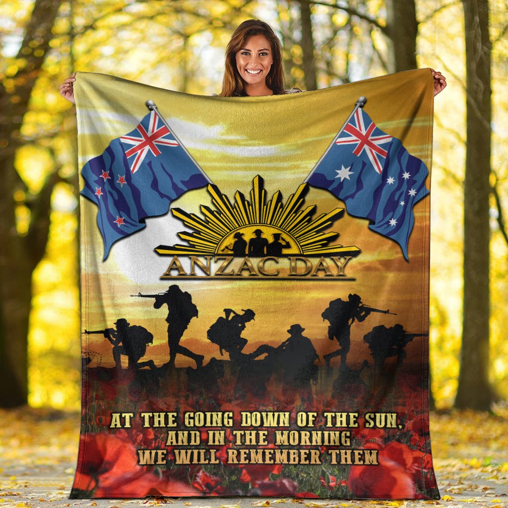 ANZAC Premium Blanket - Australian and New Zealand Army Corps - Vibe Hoodie Shop