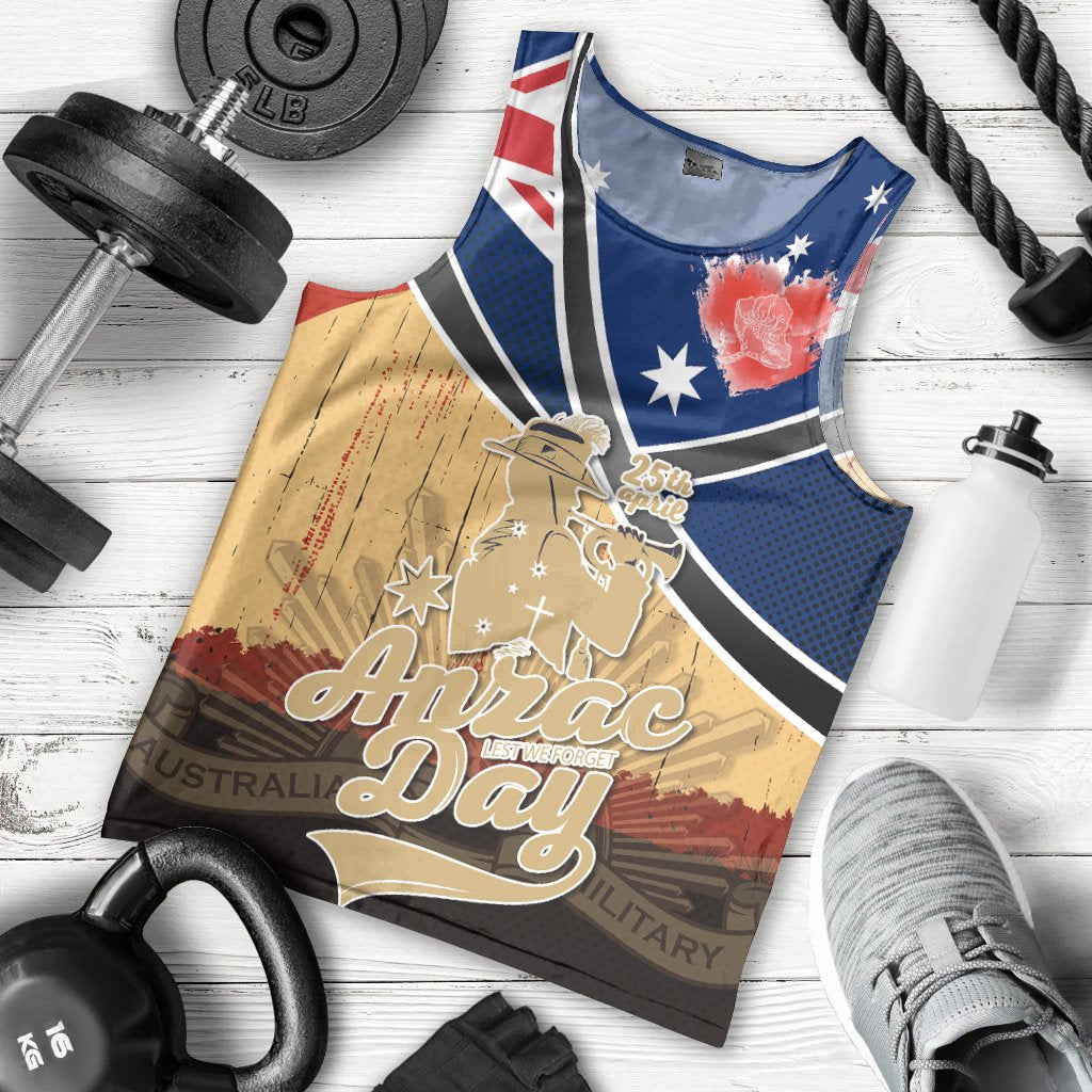 Men Tank Top - ANZAC Lest We Forget - Vibe Hoodie Shop