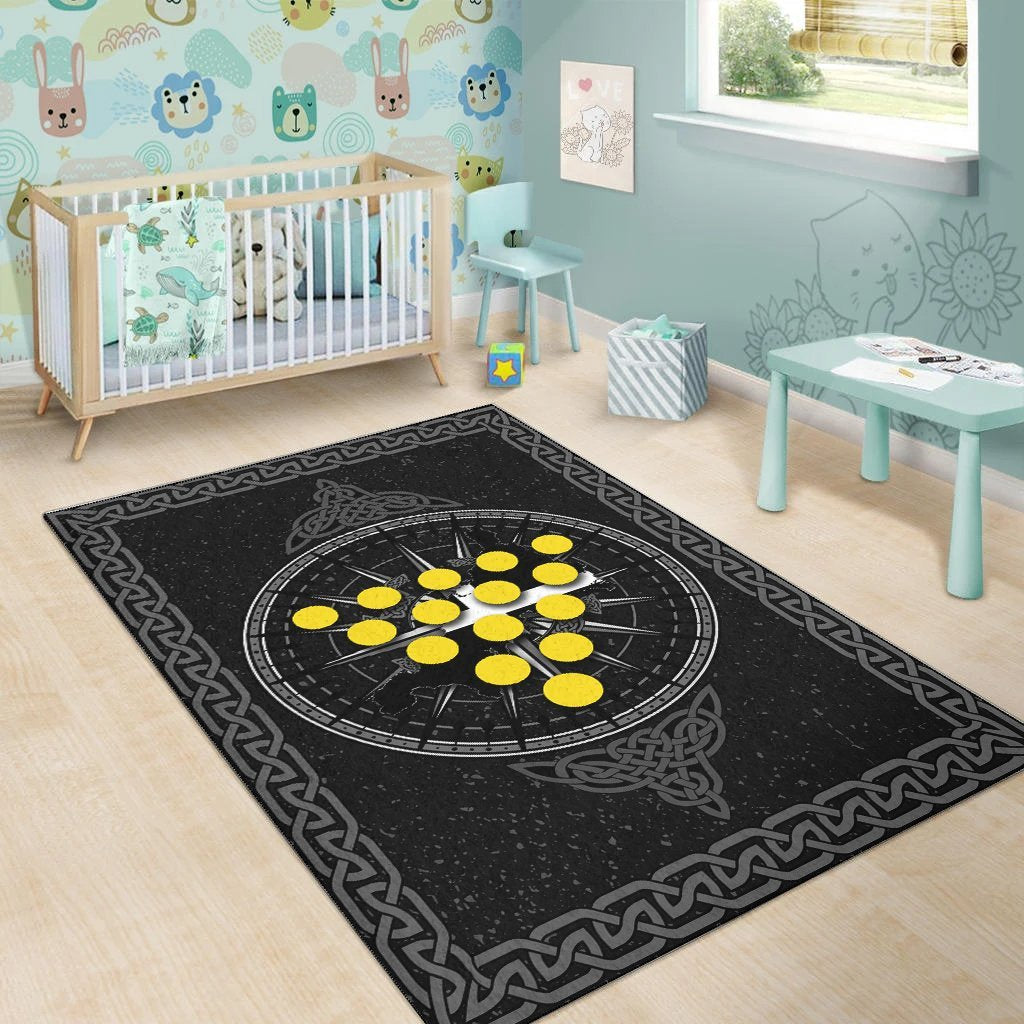 Cornwall Celtic Area Rug - Celtic Compass With Cornish Symbols - Vibe Hoodie Shop