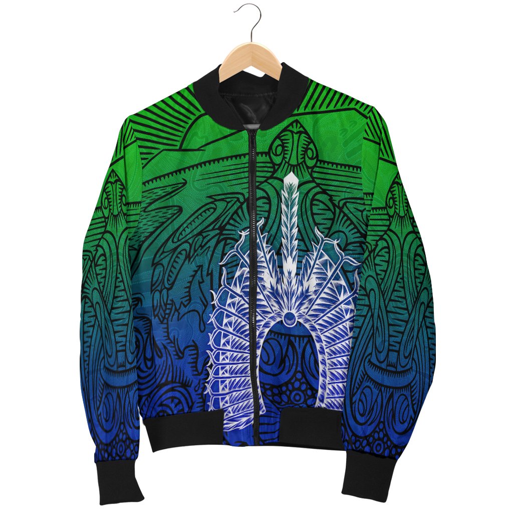 Torres Strait Islanders Men's Bomber Jacket - Turtle and Dhari Mask - Vibe Hoodie Shop