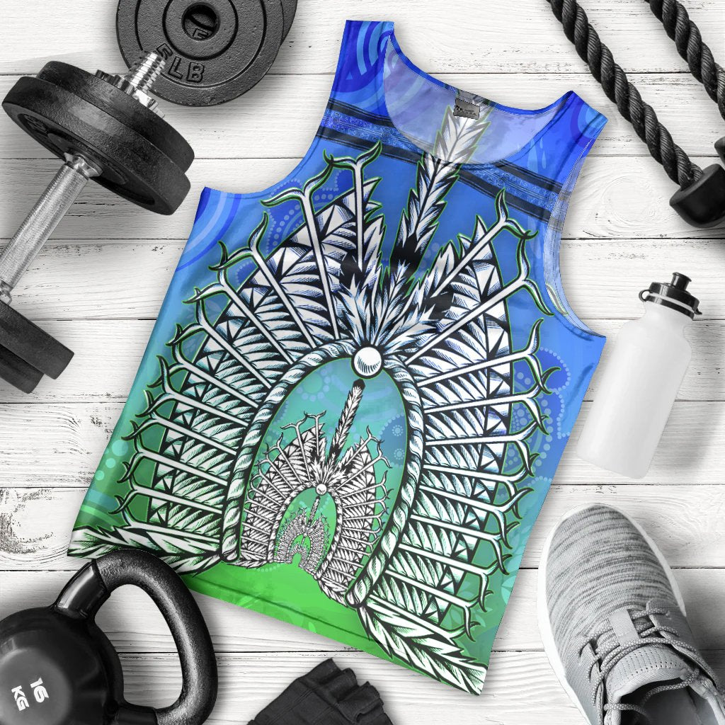 Men Tank Top - Turtle Background With Dhari Mask - Vibe Hoodie Shop