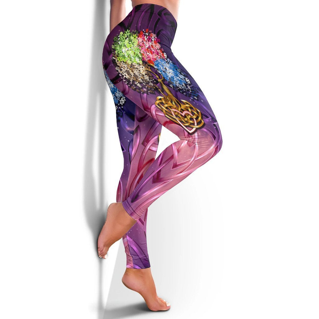 Celtic Mother's Day Leggings - Mother With Child - Vibe Hoodie Shop