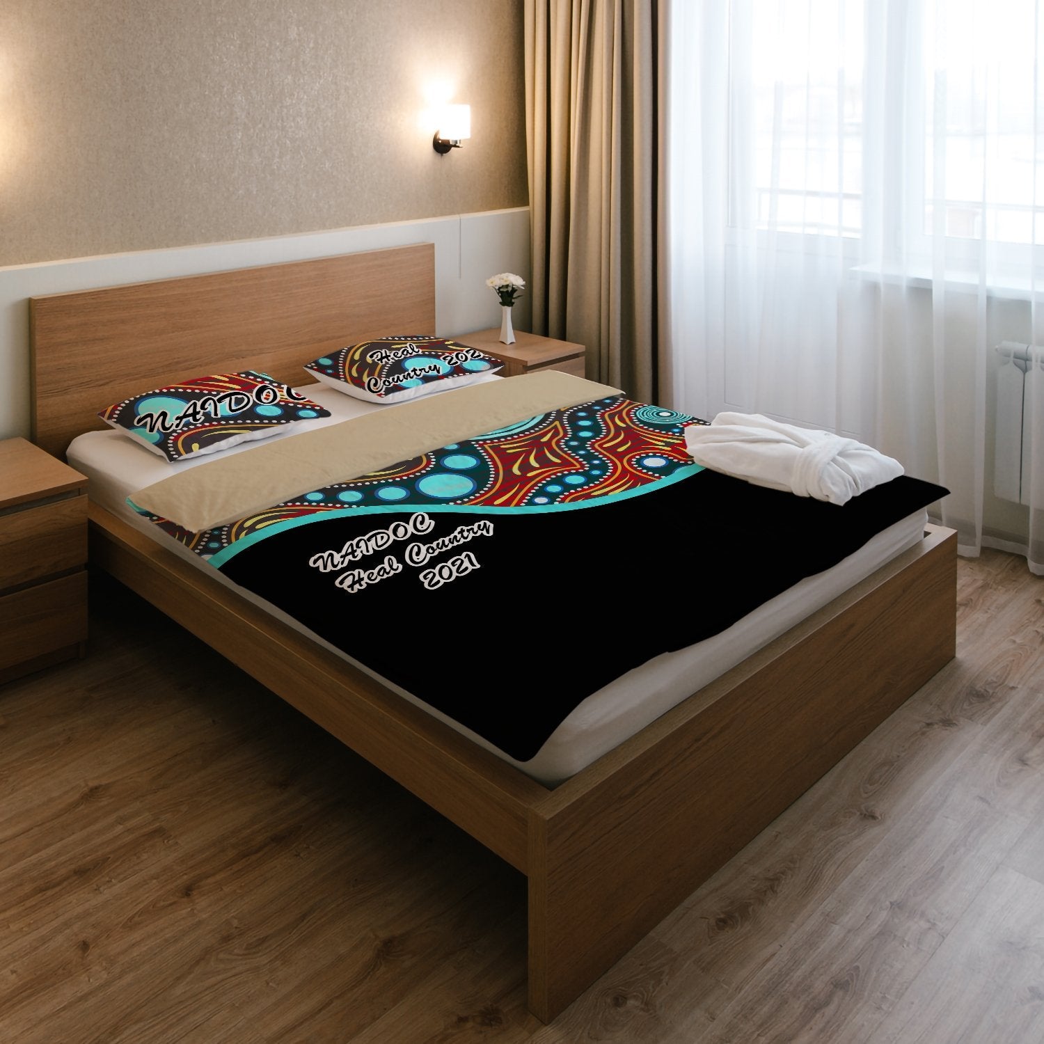 NAIDOC 2021 Bedding Set - Heal Country - Vibe Hoodie Shop