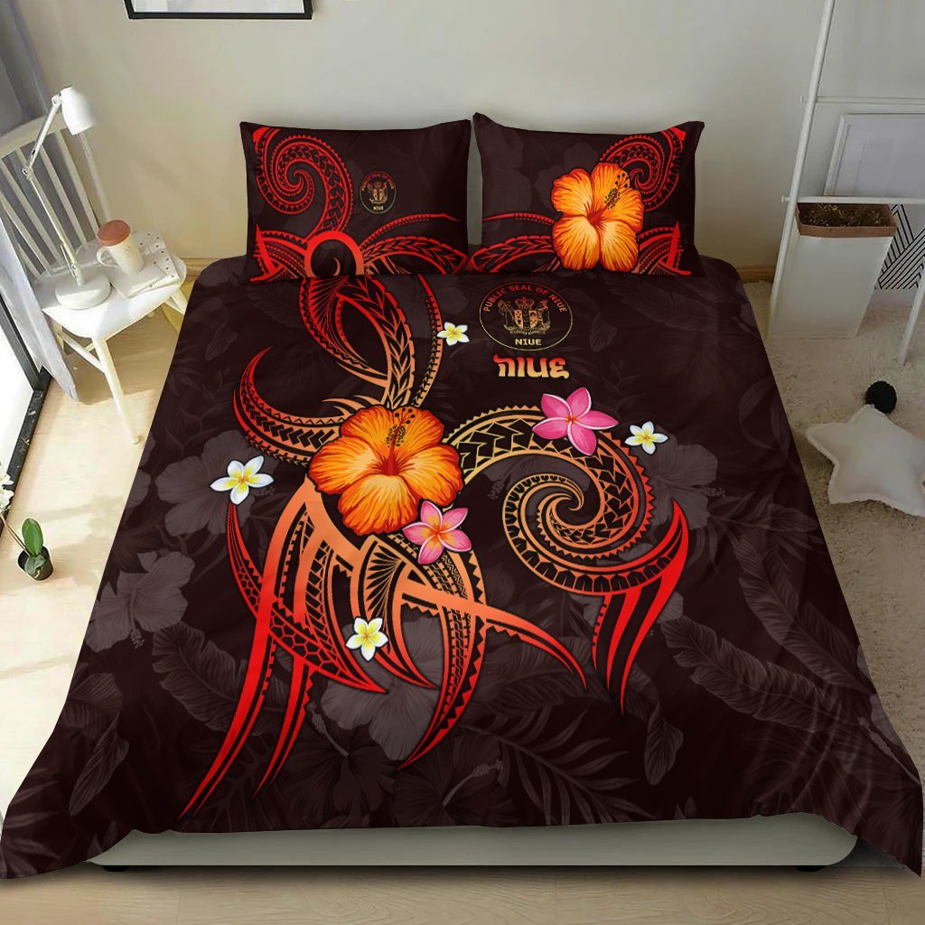 Niue Polynesian Bedding Set - Legend of Niue (Red) - Vibe Hoodie Shop