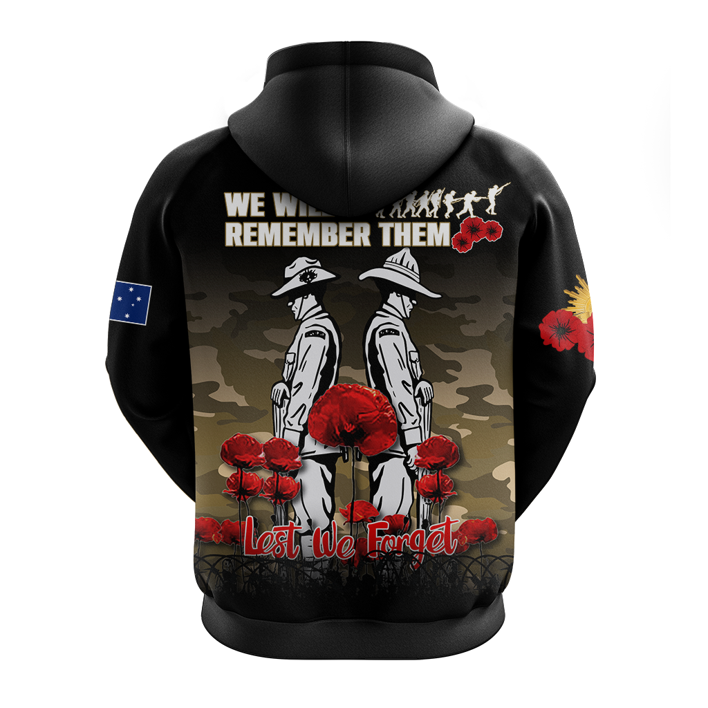 Australia ANZAC 2022 Hoodie Camouflage With Poppy - LT12 - Vibe Hoodie Shop