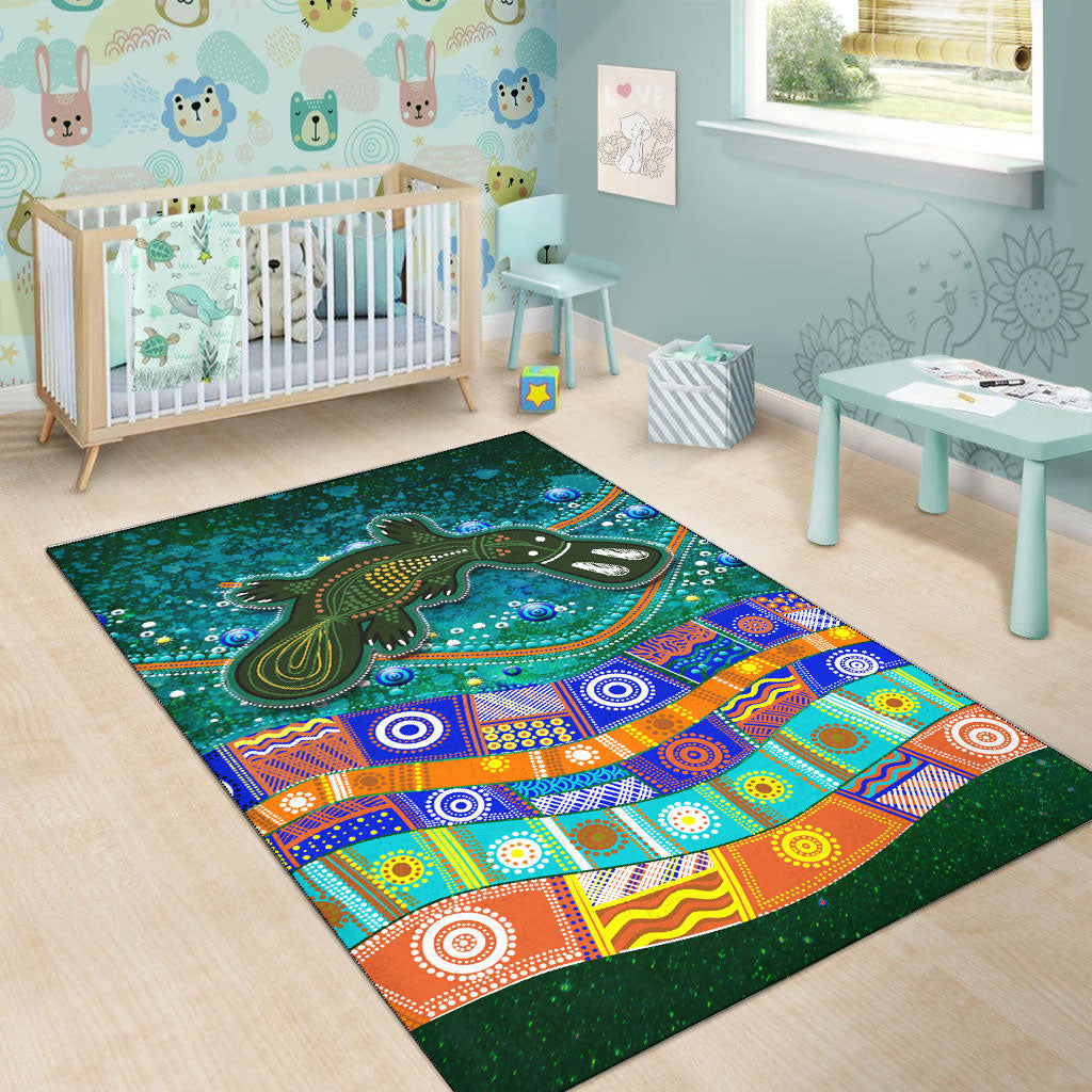 Aboriginal Platypus Painting Area Rug - - Vibe Hoodie Shop