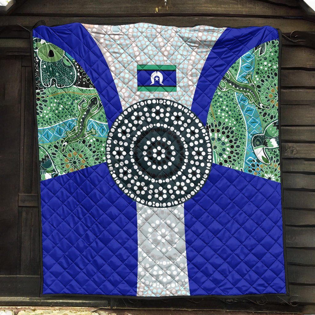 Premium Quilt - Flag of Torres Strait Islanders - Vibe Hoodie Shop