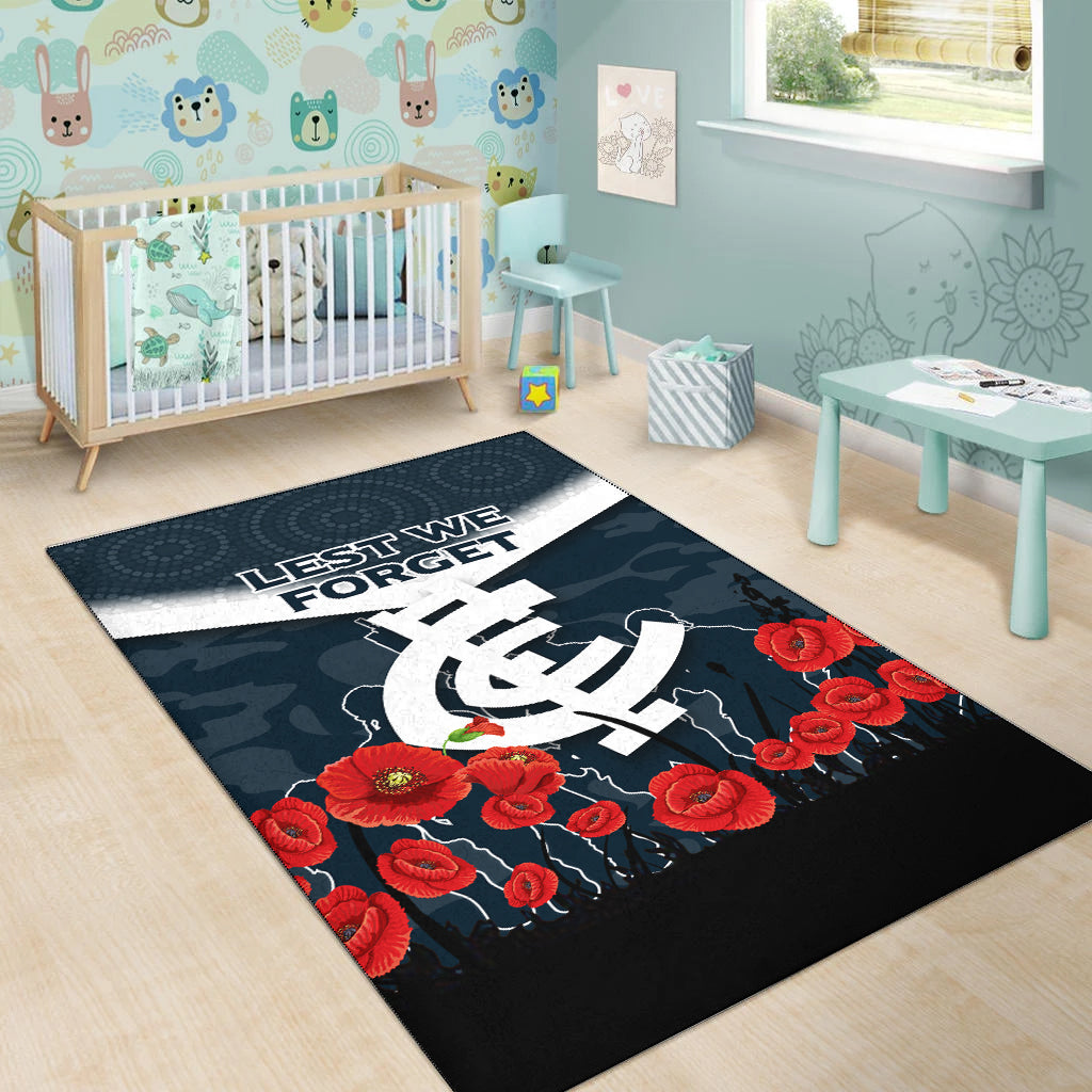 Blues ANZAC Day Area Rug - Indigenous Art - - Vibe Hoodie Shop