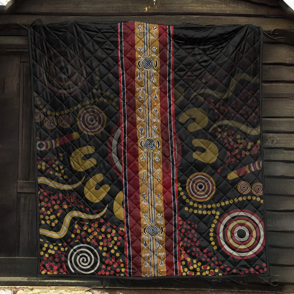 Quilt - Aboriginal Dot Panting Art Stripe Lines - Vibe Hoodie Shop