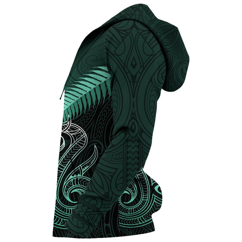 Maori Manaia New Zealand Hoodie Turquoise - Vibe Hoodie Shop