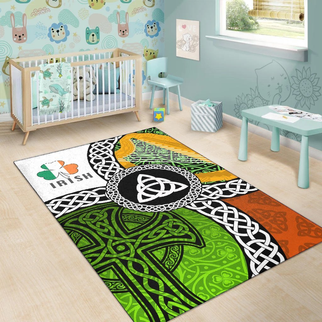 Ireland Legend Area Rug - Ireland With Circle Celtics Knot - Vibe Hoodie Shop