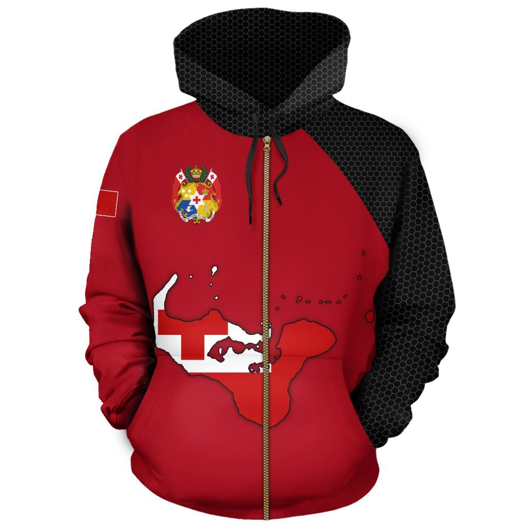 Tonga Map Zip Hoodie - Vibe Hoodie Shop