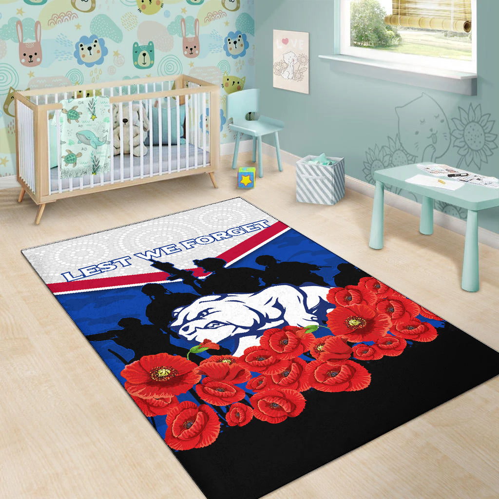 Bulldogs ANZAC Day Indigenous Art Area Rug - - Vibe Hoodie Shop