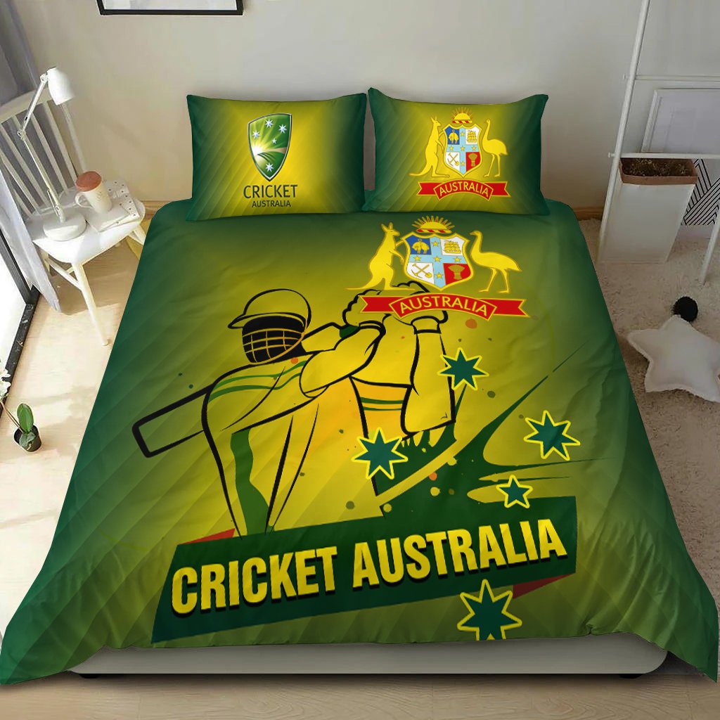 Cricket Bedding Set - Australian Cricket National Color - Vibe Hoodie Shop