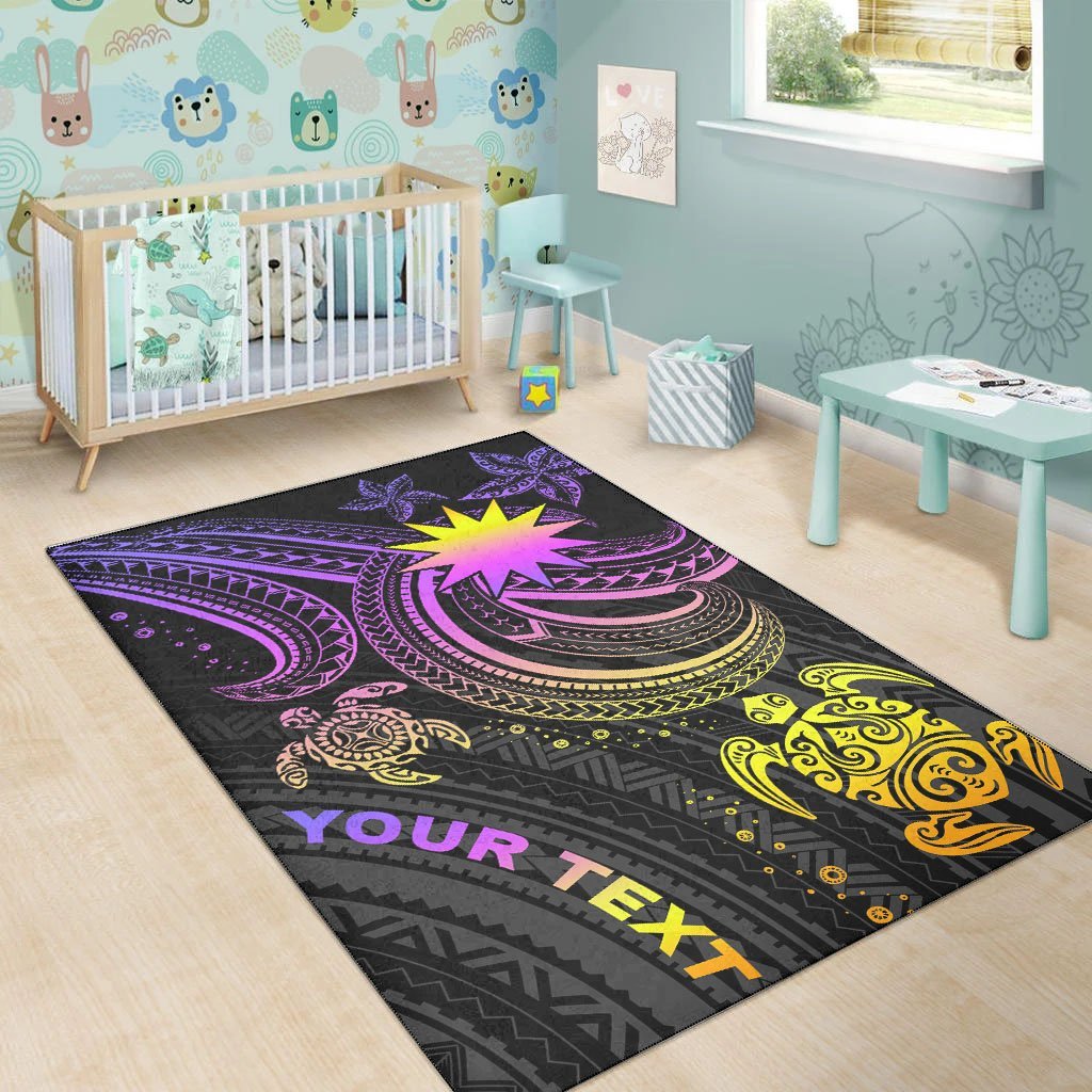 Nauru Custom Personalised Area Rug - Pink Turtle - Vibe Hoodie Shop