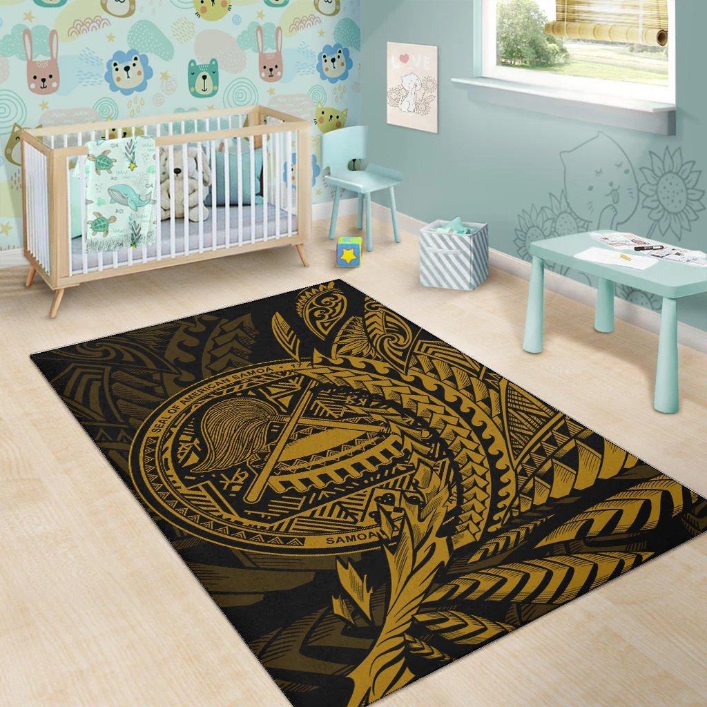 American Samoa Area Rug - Wings Style Gold Color - Vibe Hoodie Shop