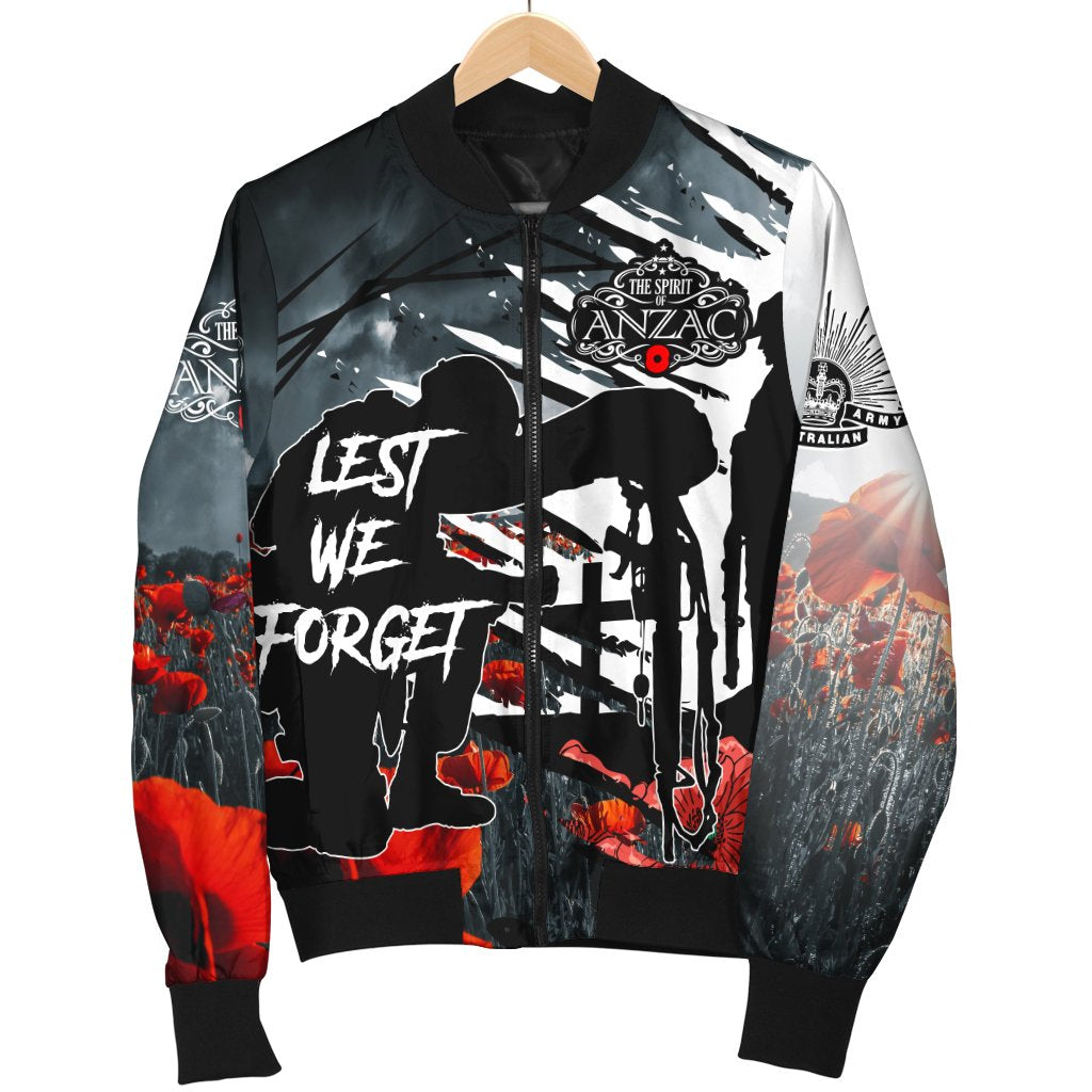 ANZAC Day Men's Bomber Jacket - The Spirit of ANZAC - Vibe Hoodie Shop