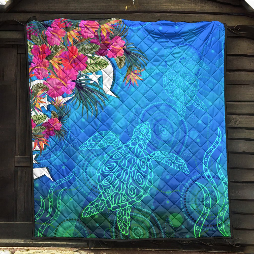 Premium Quilts - Torres Strait Blue Sea With Hibiscus - Vibe Hoodie Shop