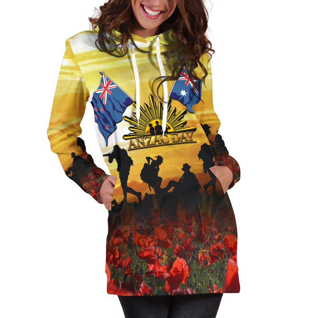 ANZAC Hoodie Dress - Australian and New Zealand Army Corps - Vibe Hoodie Shop