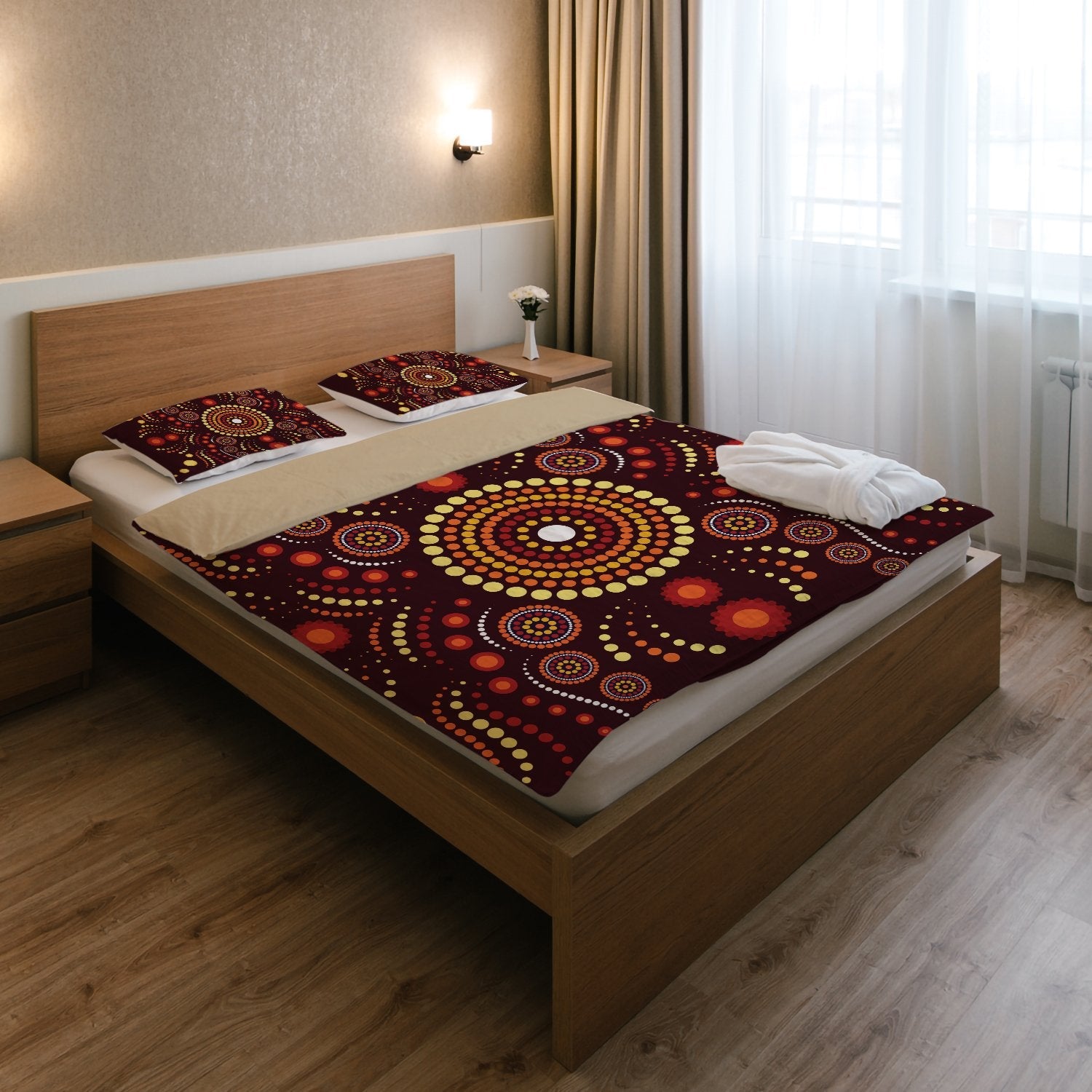 Aboriginal Bedding Set - Indegenous Dot Painting Art - Vibe Hoodie Shop