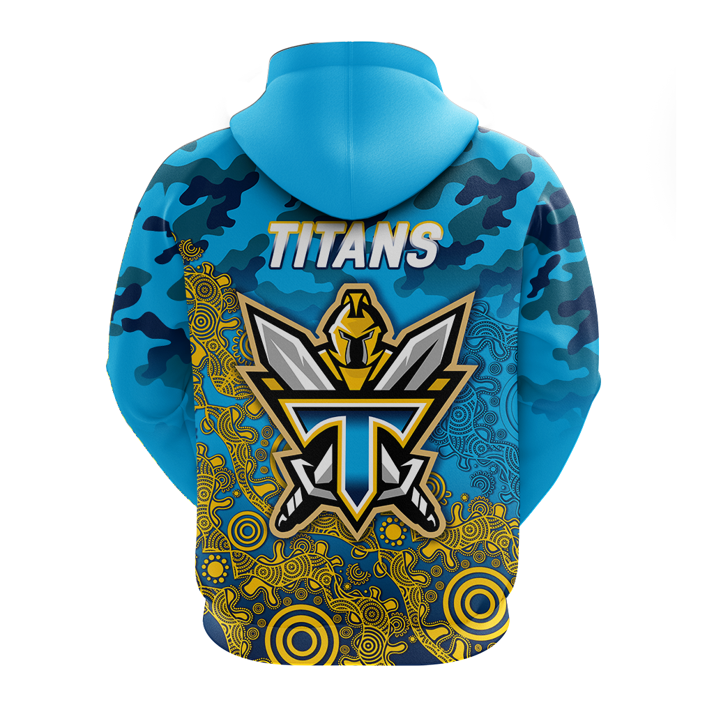Titans Rugby ANZAC Day Camouflage Indigenous Art Hoodie - LT12 - Vibe Hoodie Shop