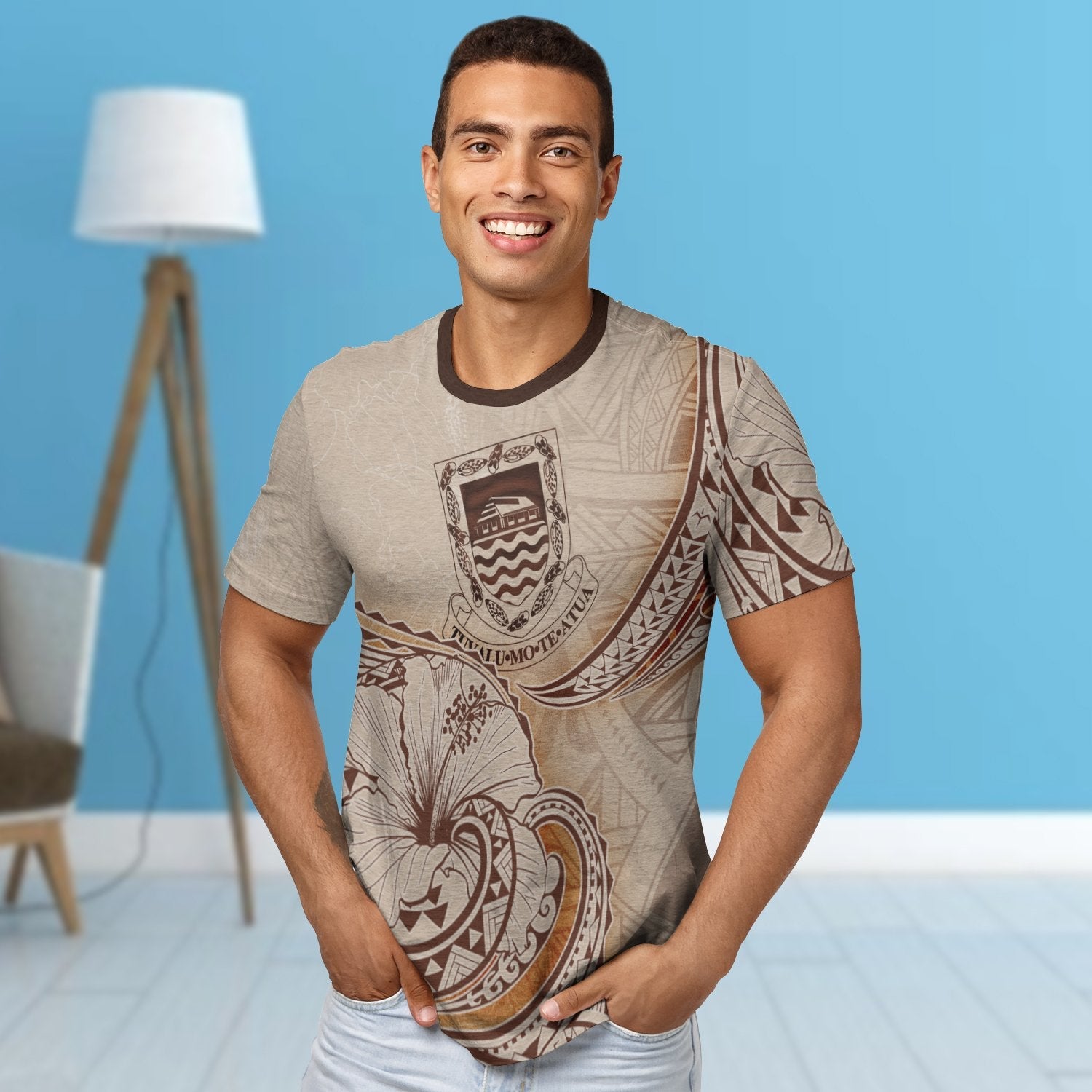 Tuvalu T shirt - Hibiscus Flowers Vintage Style - Vibe Hoodie Shop