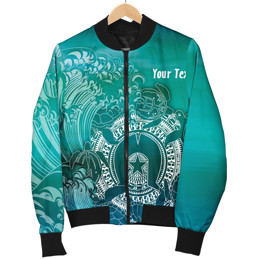 Custom Aboriginal Men's Bomber Jacket, Torres Strait Islands in Wave - Vibe Hoodie Shop