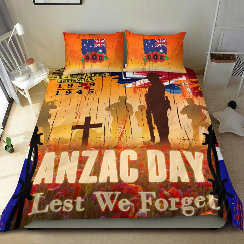 Australia ANZAC Day 2021 Bedding Set - ANZAC Day Commemoration 1939 - 1945 - Vibe Hoodie Shop