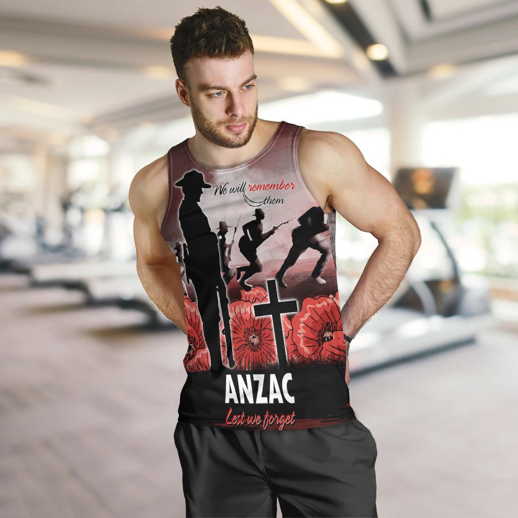 ANZAC Day Men's Tank Top - We Will Remember Them Special Version - Vibe Hoodie Shop