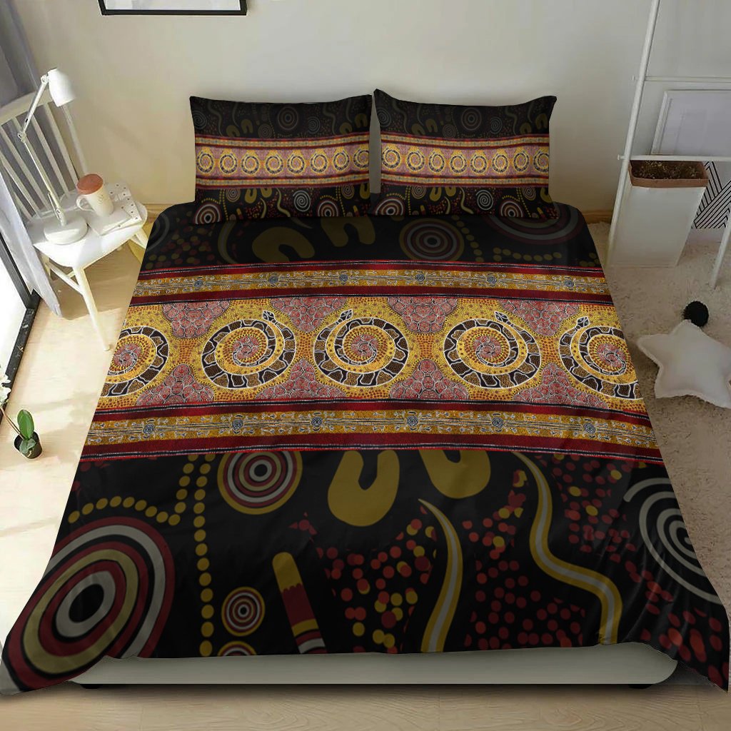 Australia Bedding Set - Snake Dot Panting Art - Vibe Hoodie Shop