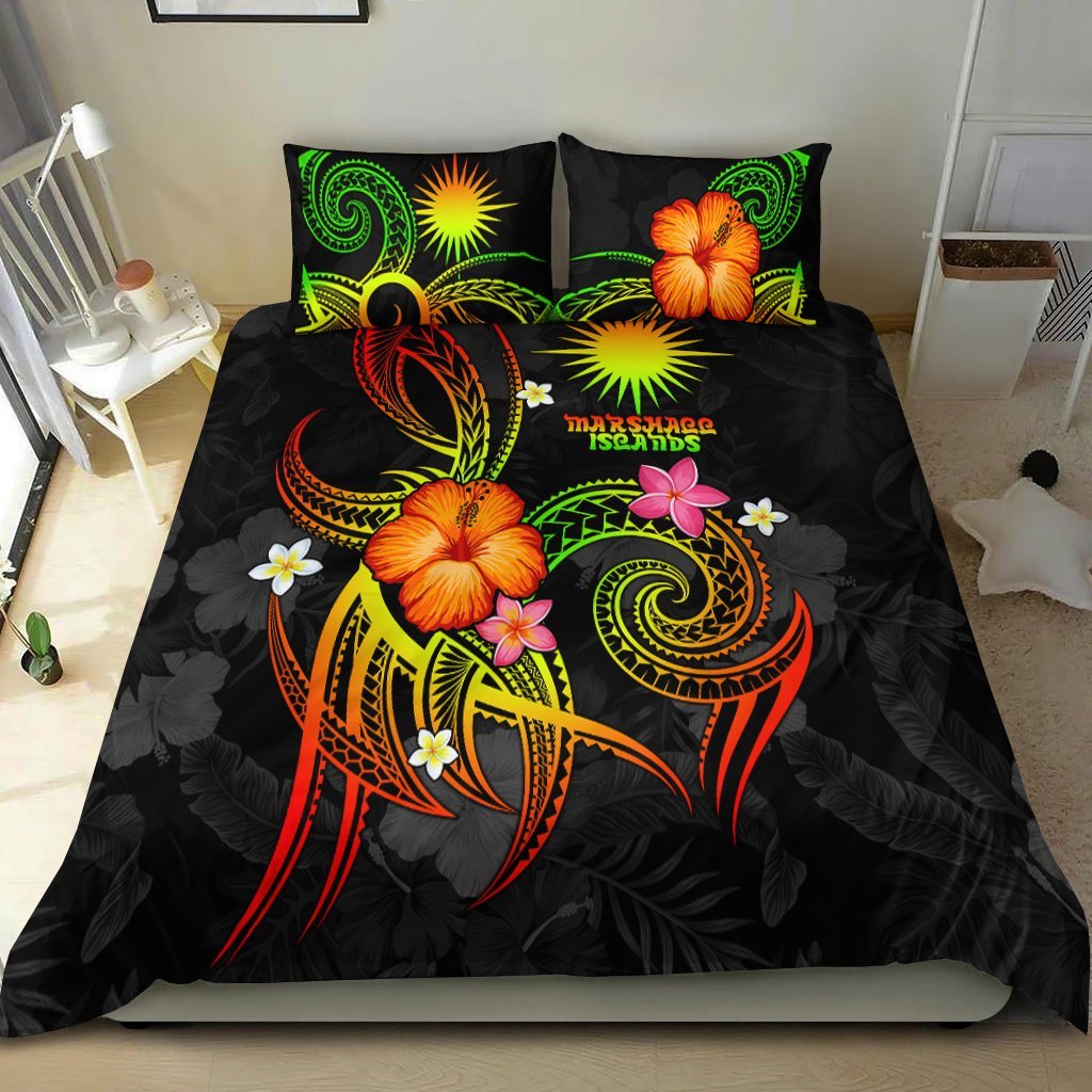 Marshall Islands Polynesian Bedding Set - Legend of Marshall Islands (Reggae) - Vibe Hoodie Shop