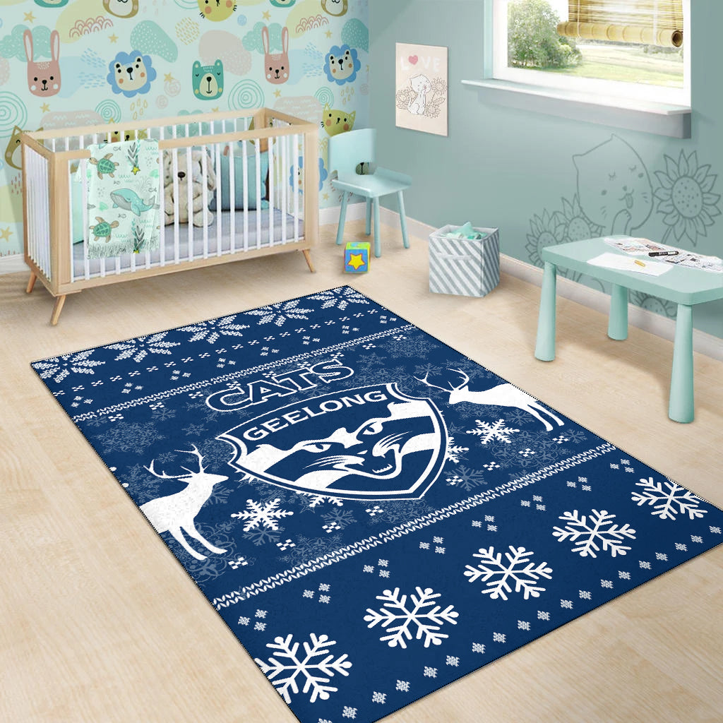 Geelong Cats Area Rug - Christmas Ugly Style - - Vibe Hoodie Shop