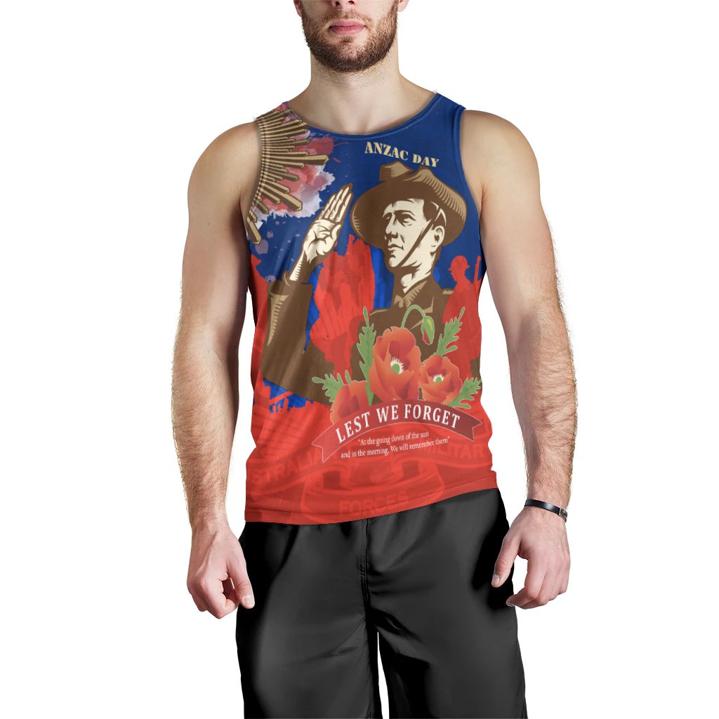 Men Tank Top - AANZAC Australia Remember Them - Vibe Hoodie Shop