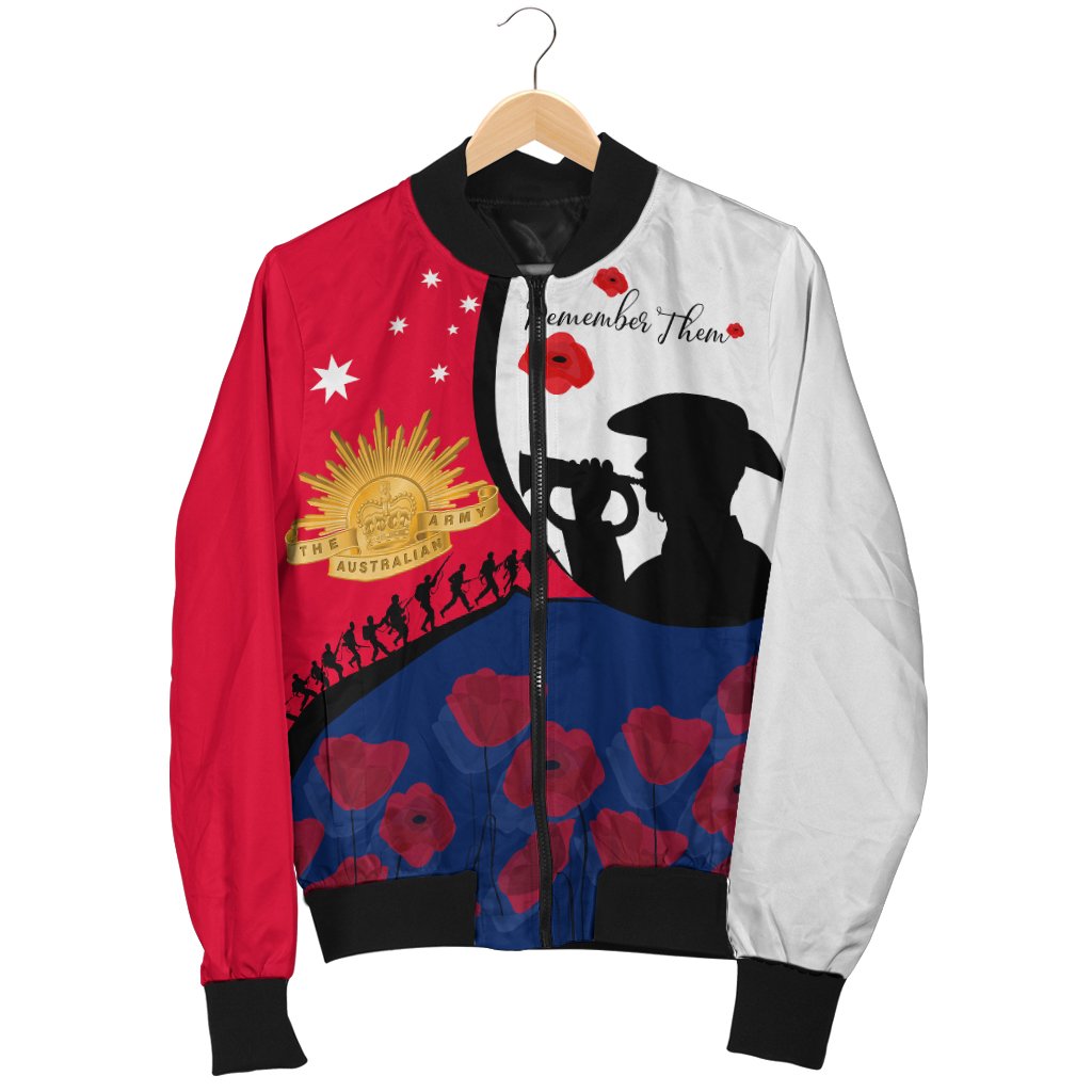 ANZAC Day Women's Bomber Jacket - We will remember Them - Vibe Hoodie Shop