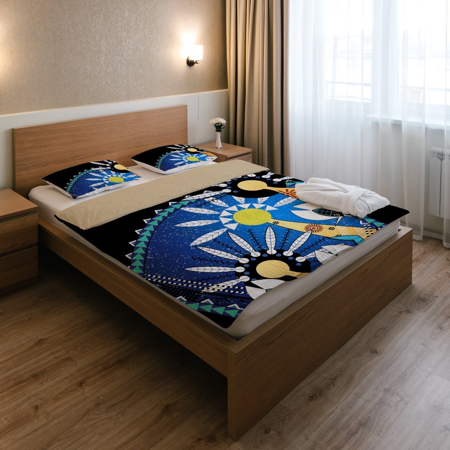 Vibe Hoodie Australia Torres Strait Bedding Set - Dhari Mask In Plam Tree - RLT20 - Vibe Hoodie Shop