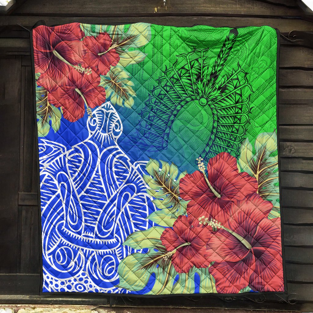 Torres Strait Islanders Quilt - Ocean Hibiscus - Vibe Hoodie Shop