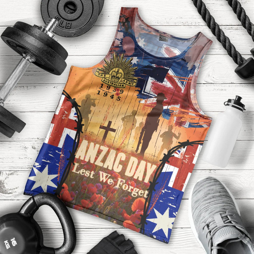 Australia ANZAC Day 2021 Men's Tank Top - ANZAC Day Commemoration 1939 - 1945 - Vibe Hoodie Shop