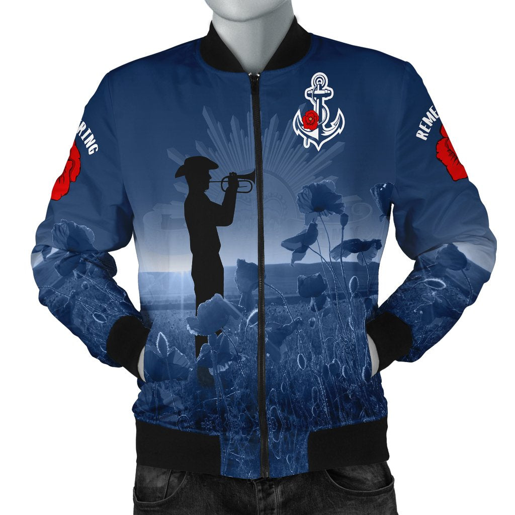 Australia Navy ANZAC Men's Bomber Jacket - Remembering Our Heroes - Vibe Hoodie Shop