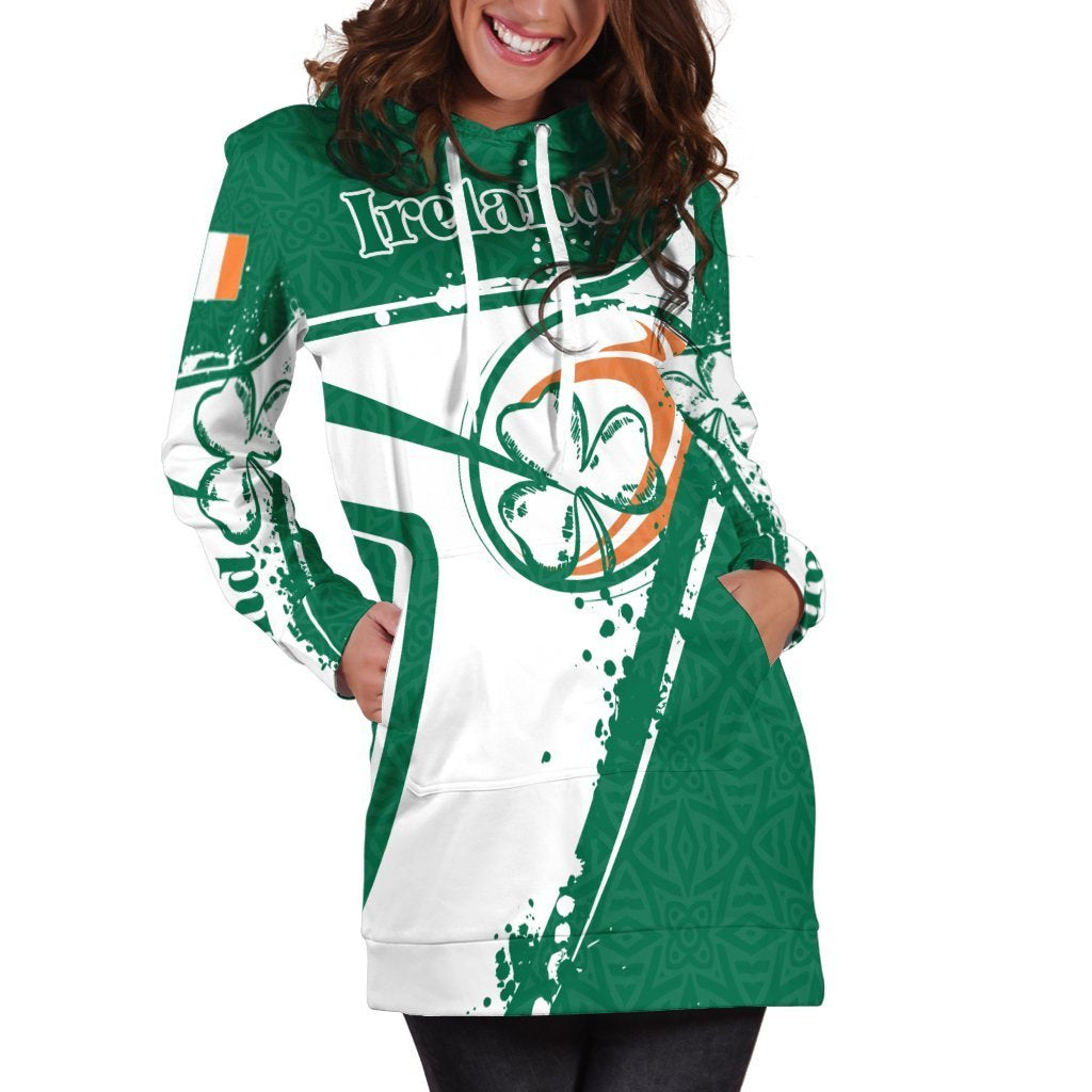 (Custom Text) Ireland Rugby Personalised Hoodie Dress - Irish Rugby - Vibe Hoodie Shop