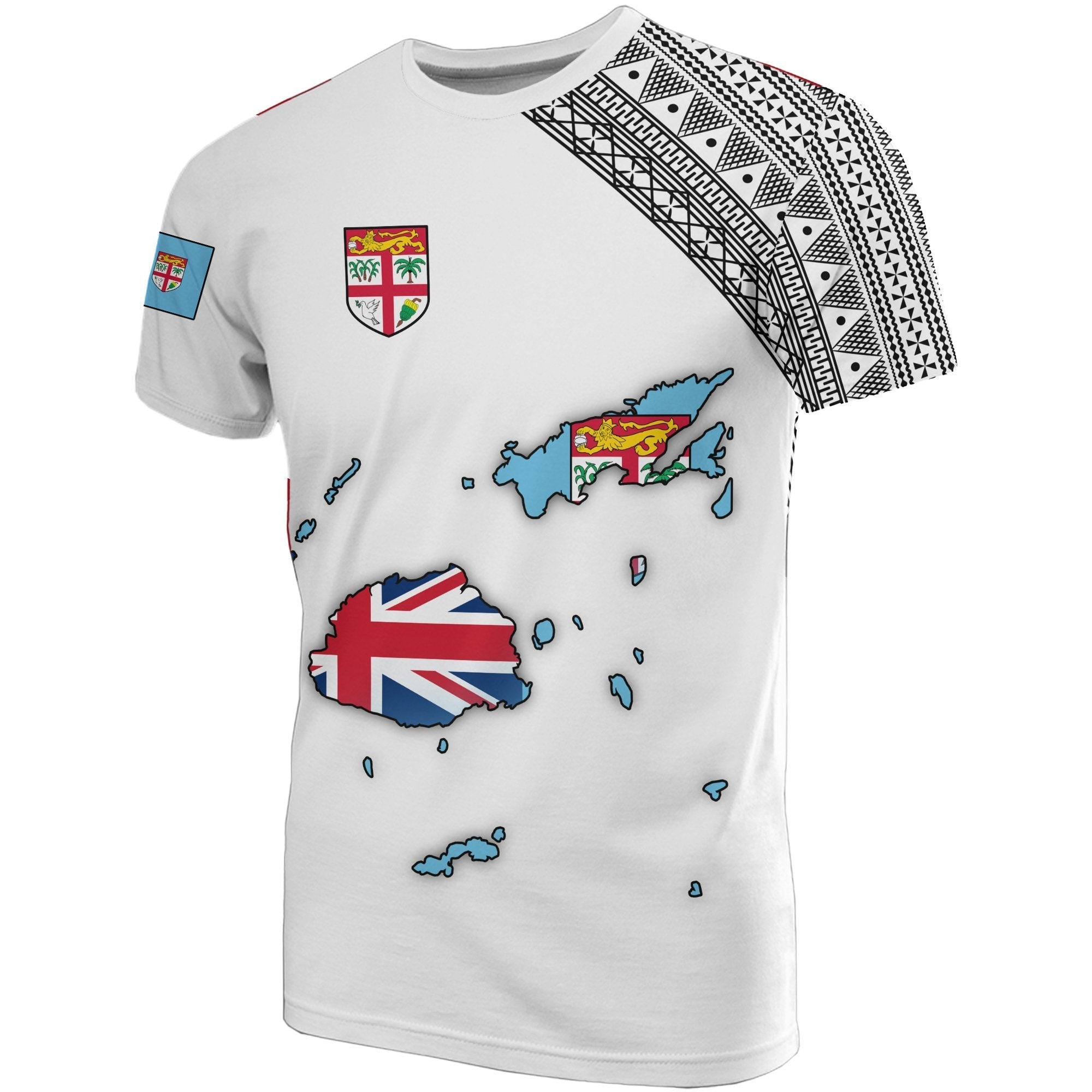 Fiji Map T shirt White - Vibe Hoodie Shop