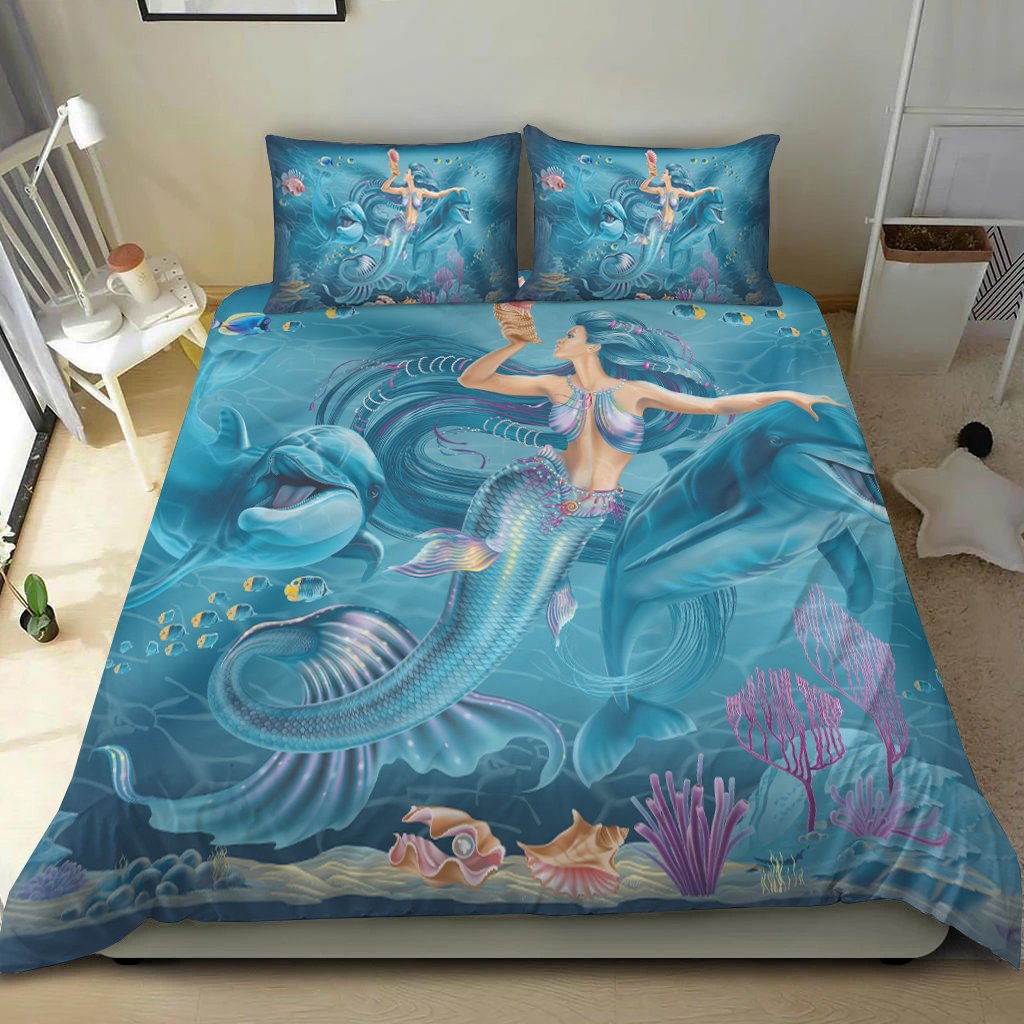 Bedding Set - Australia Beautiful Mermaid With Dolphin - Vibe Hoodie Shop