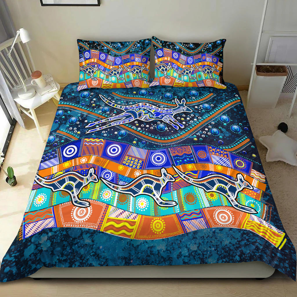 Australia Indigenous Bedding Set - Dot Painting Art - - Vibe Hoodie Shop