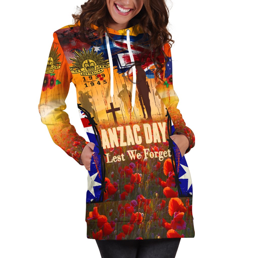 Australia ANZAC Day 2021 Hoodie Dress - ANZAC Day Commemoration 1939 - 1945 - Vibe Hoodie Shop