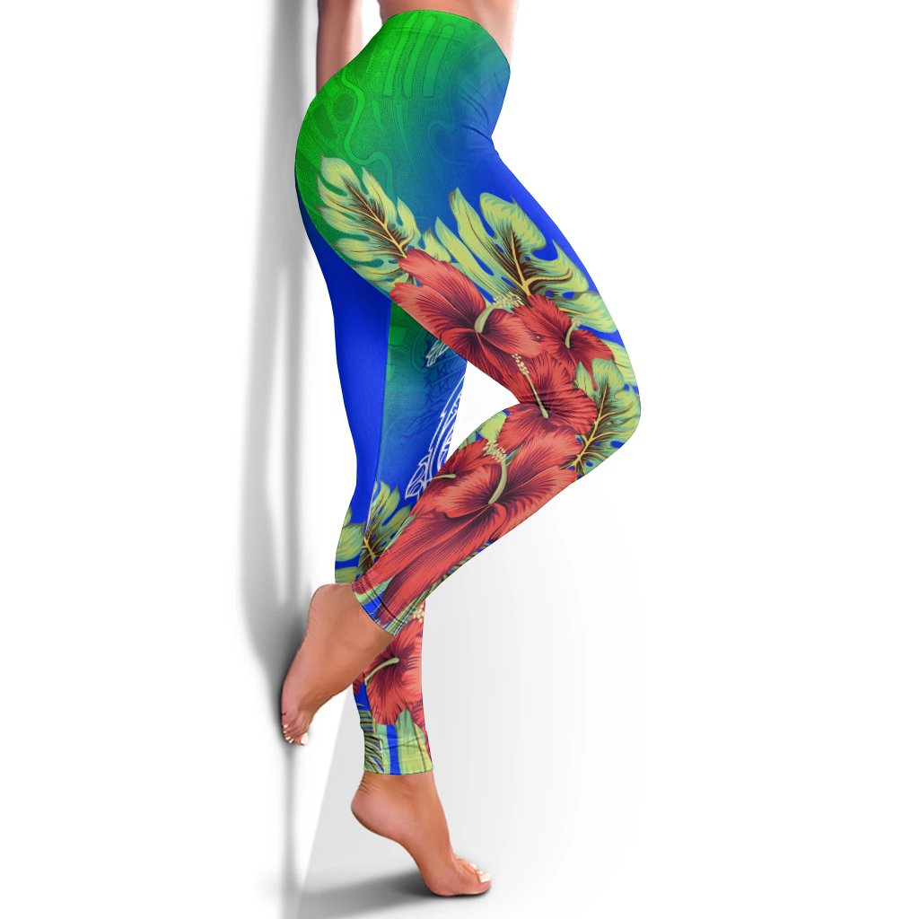 Torres Strait Islanders Leggings - Ocean Hibiscus - Vibe Hoodie Shop