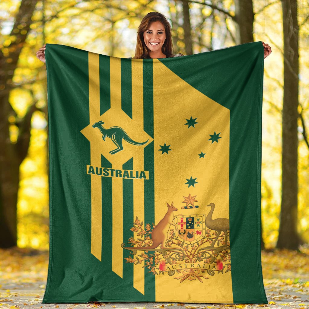 Premium Blanket - Australia Kangaroo Sign National Color - Vibe Hoodie Shop