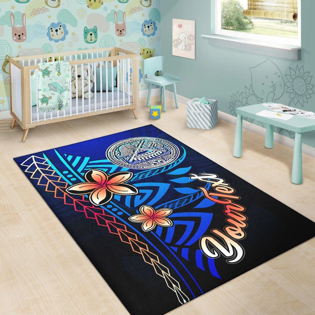 American Samoa Custom Personalised Area Rug - Vintage Tribal Mountain - Vibe Hoodie Shop